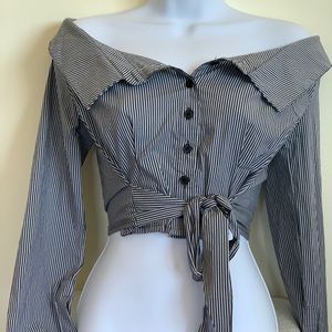 New Off Shoulder Top/Blouse Button up